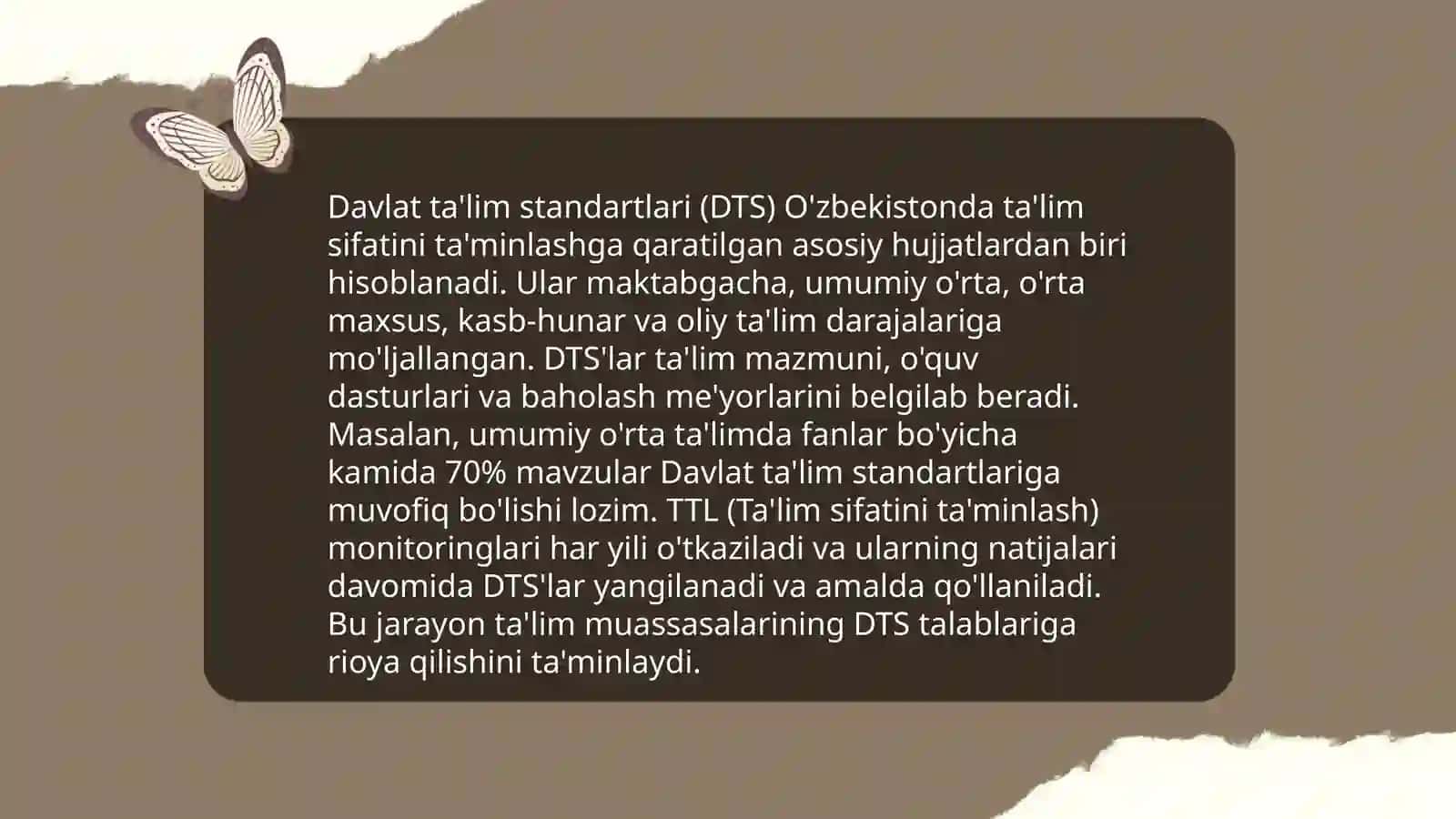 Oʻzbekiston Respublikasi taʼlim tizimi toʻgʻrisidagi qonun bo’yicha slayd tayyorlash 4