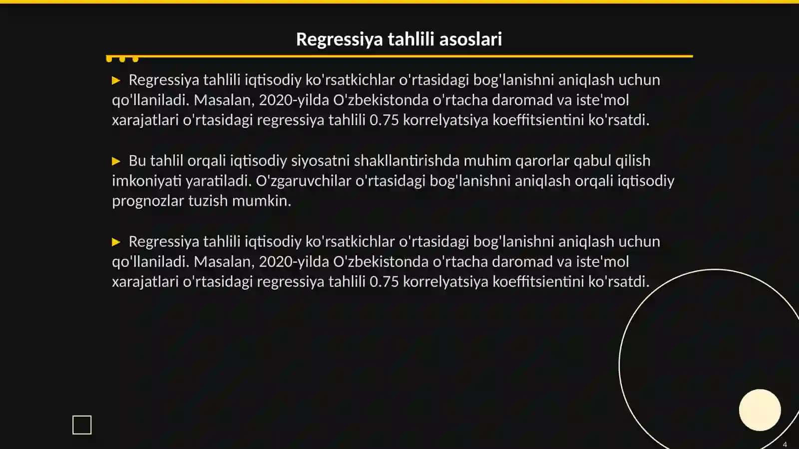 EKONOMETRIKA TOPSHIRIQLARI JAVOBLARI 4
