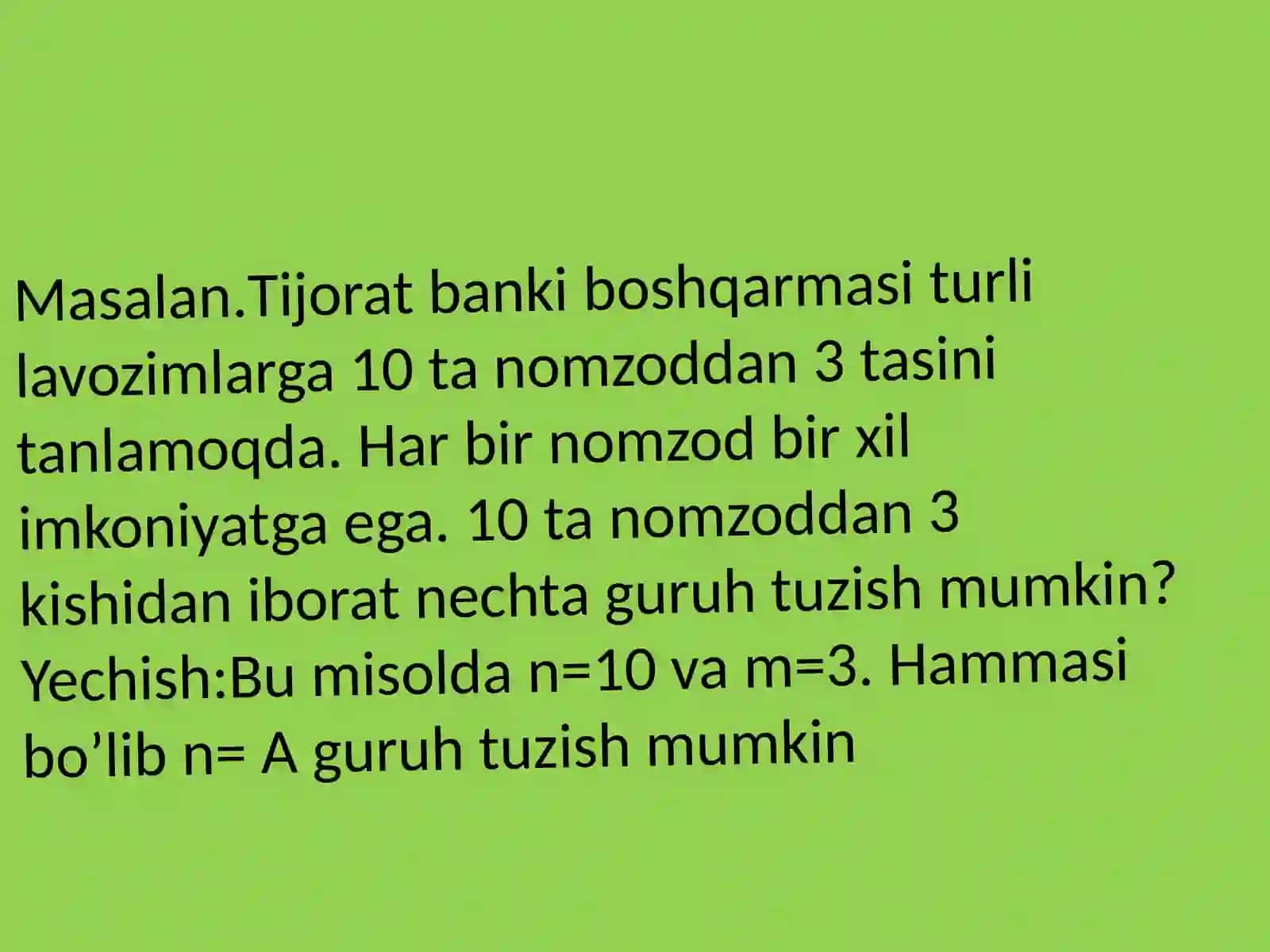Kombinatorika va uning asosiy qoidalari 4