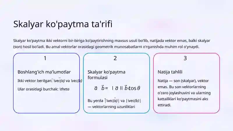 Vektorlarning skalyar ko'paytmasi 4
