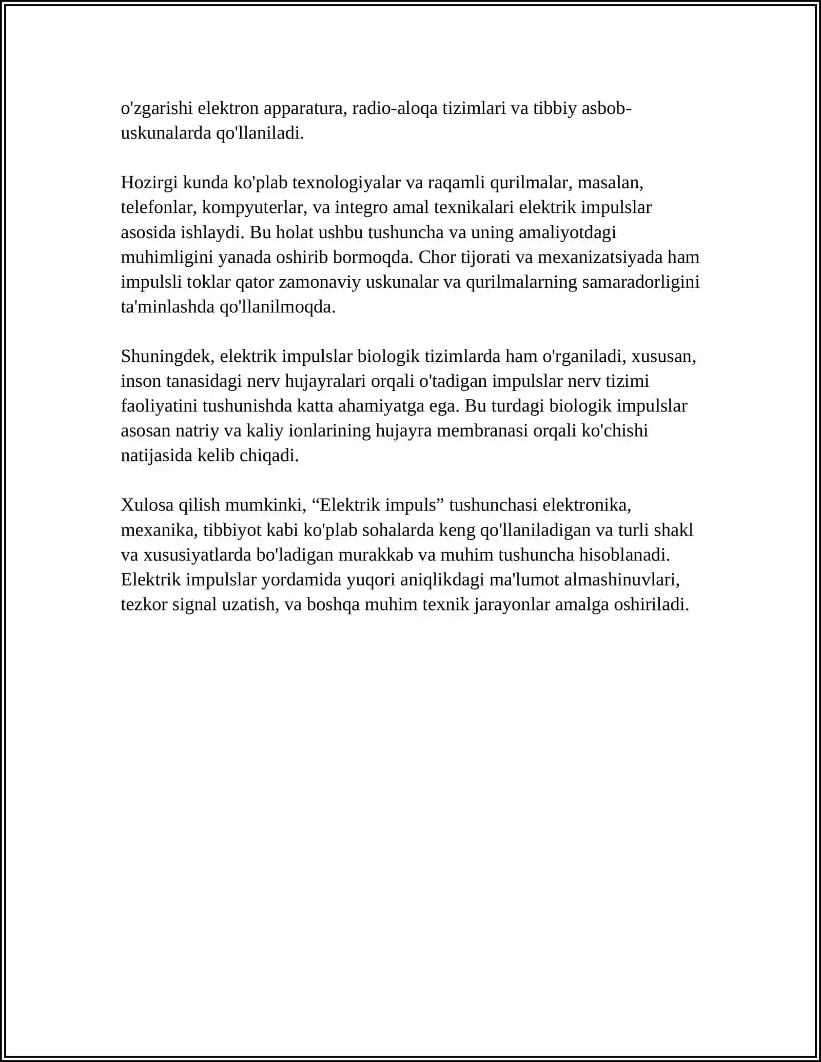 ELEKTRIK IMPULS. IMPULSLI TOK 4