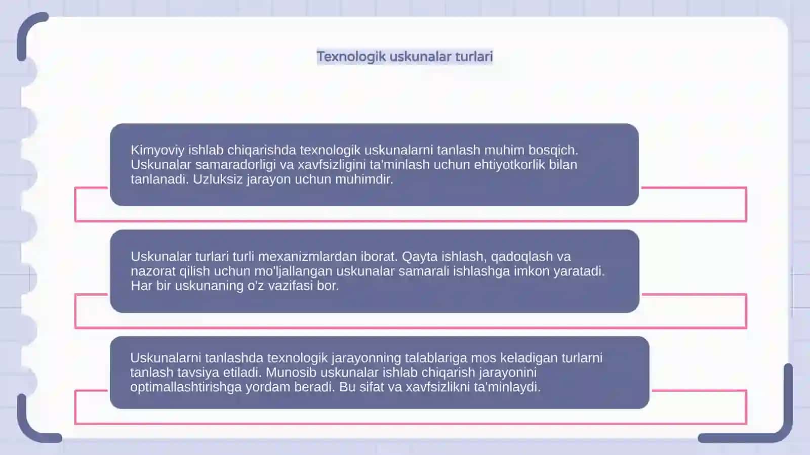 Kimyoviy ishlab chiqarishning texnologik uskunalarini tanlash 4