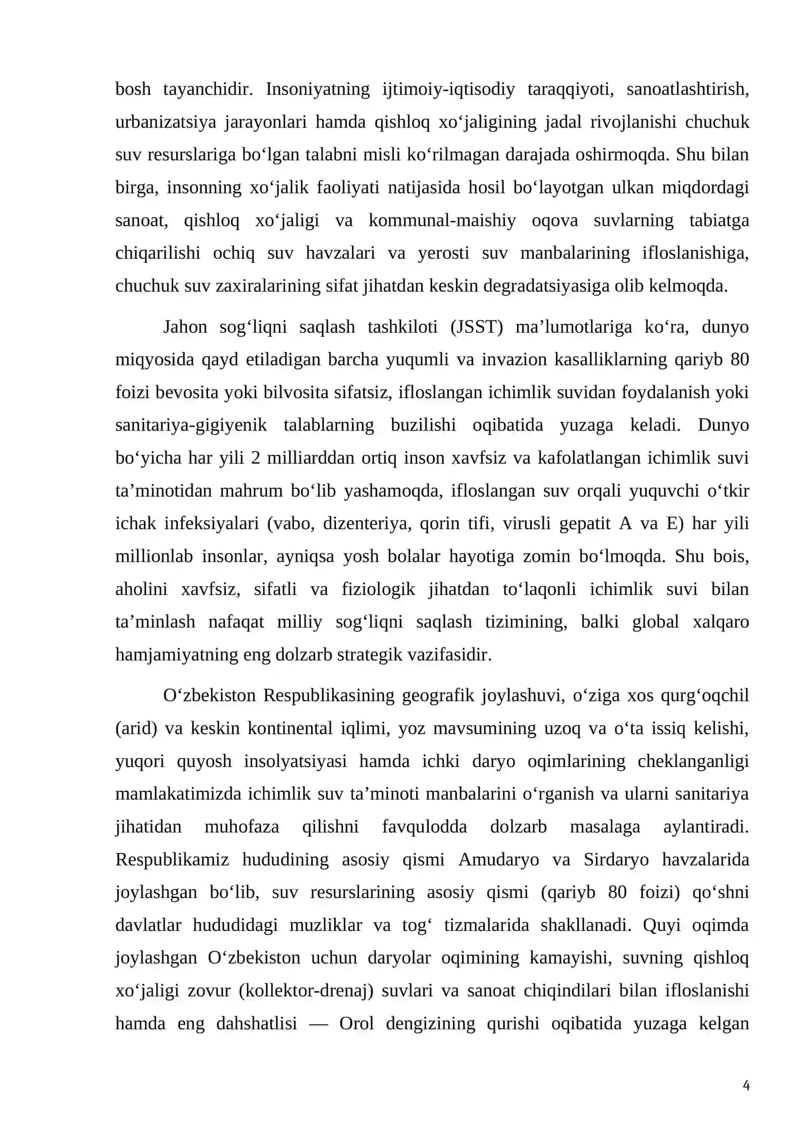 ICHIMLIK SUV TA’MINOTINING ASOSIY MANBALARI VA ULARNI EKOLOGO-GIGIYENIK TAVSIFLASH 4