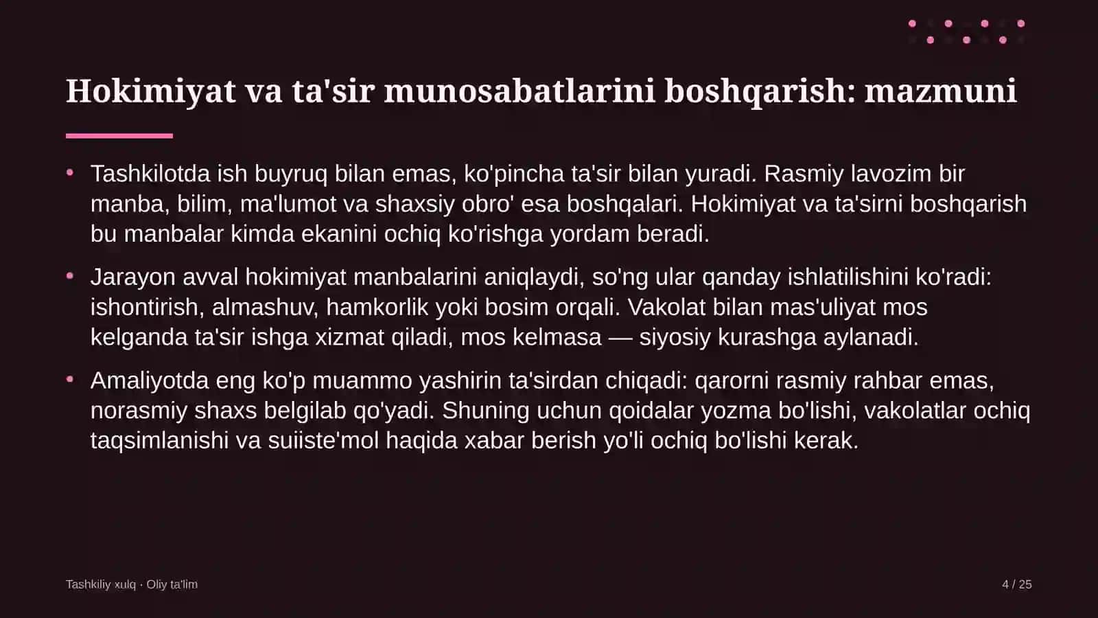 yilqichilikda tashkilotda hokimiyat va ta'sir munosabatlarini boshqarish 7250 4