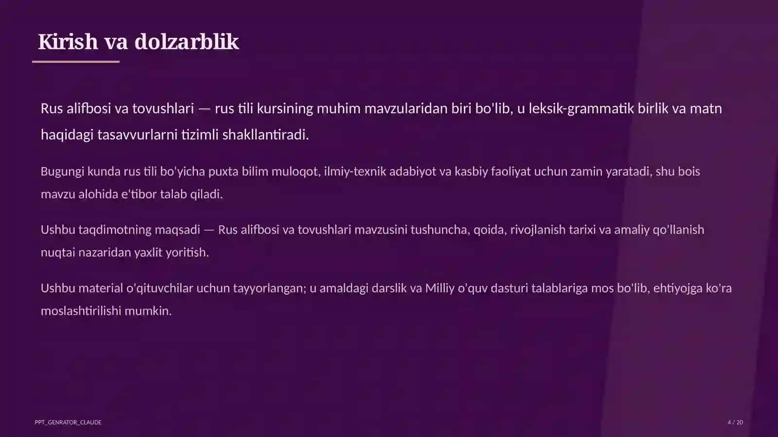 Rus alifbosi va tovushlari (2-sinf) 4