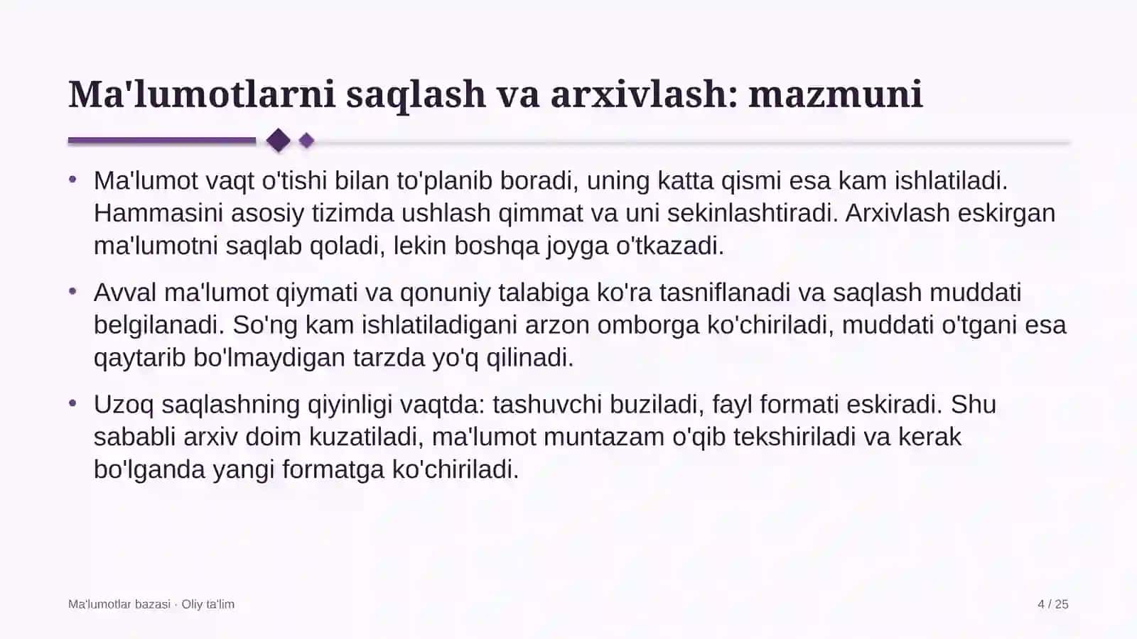 erkin iqtisodiy zonalarda ma'lumotlarni saqlash va arxivlash 2355 4