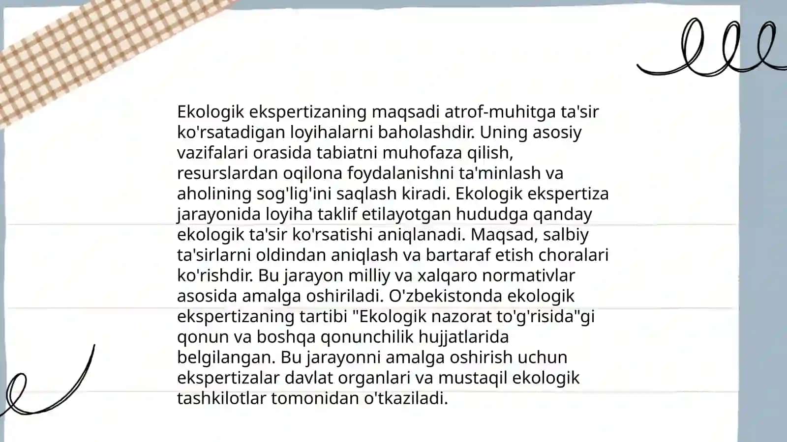 Ekologik ekspertiza fanining predmeti, metodlari va vazifalari 4