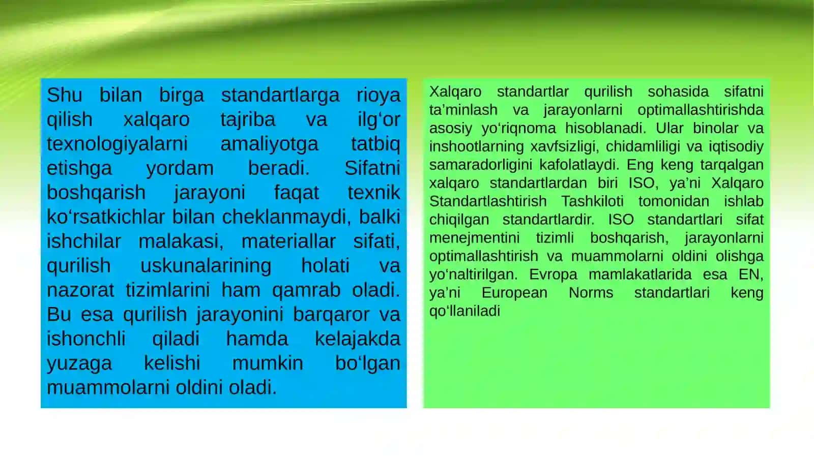 Qurilish sifatini boshqarish bôyicha xalqaro standartlar 4