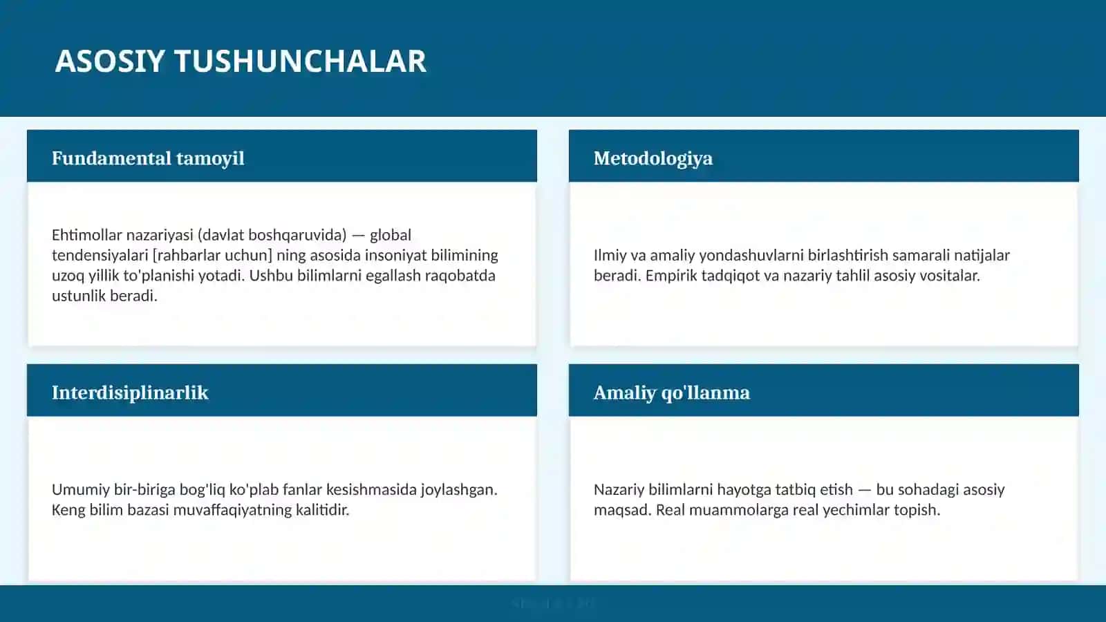 Ehtimollar nazariyasi (davlat boshqaruvida) — global tendensiyalari [rahbarlar uchun] 4