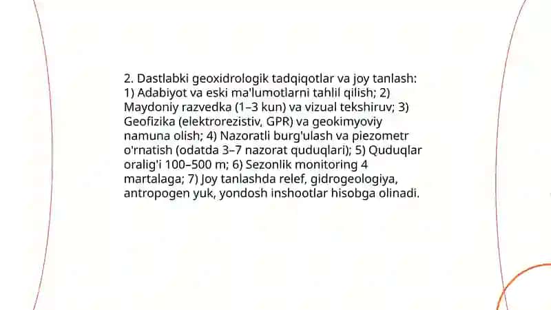 Qurilish maydonining grunt suvlari gidroizogips xaritasini tuzish 4