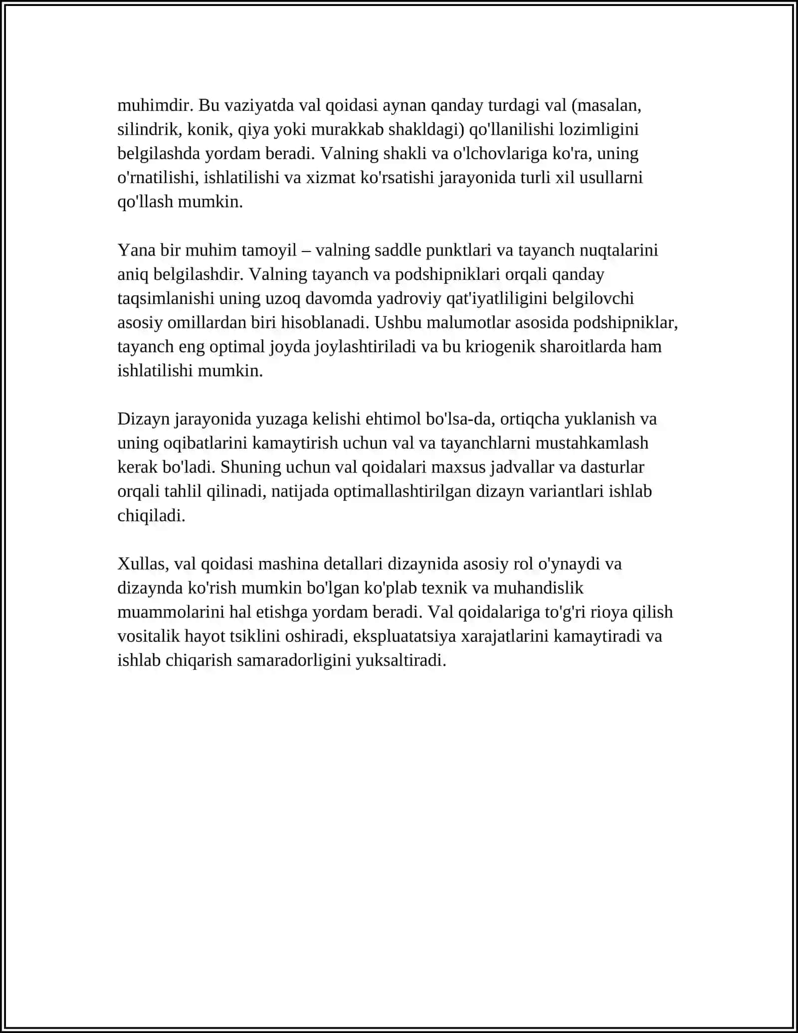 VAL QOIDASI MASHINA DETALLARIGA QO'LLANILISHI 4