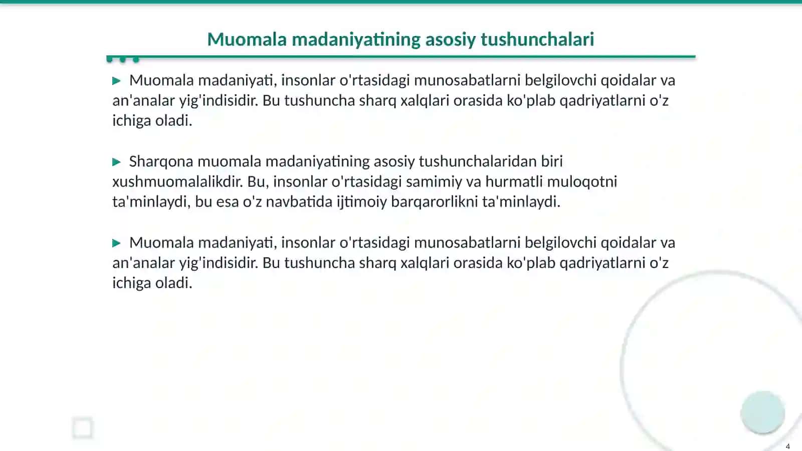 Mahbub ul qulub» asarida sharqona muomala madaniyati 4