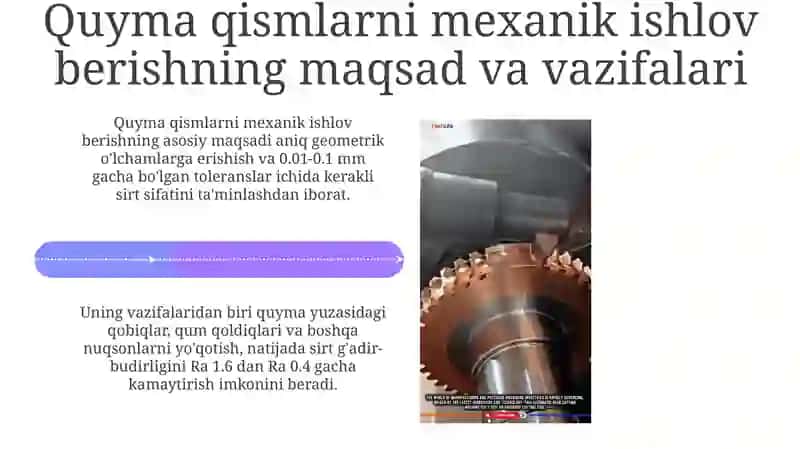Quyma detallarni mexanik ishlov berish texnologiyasi 4