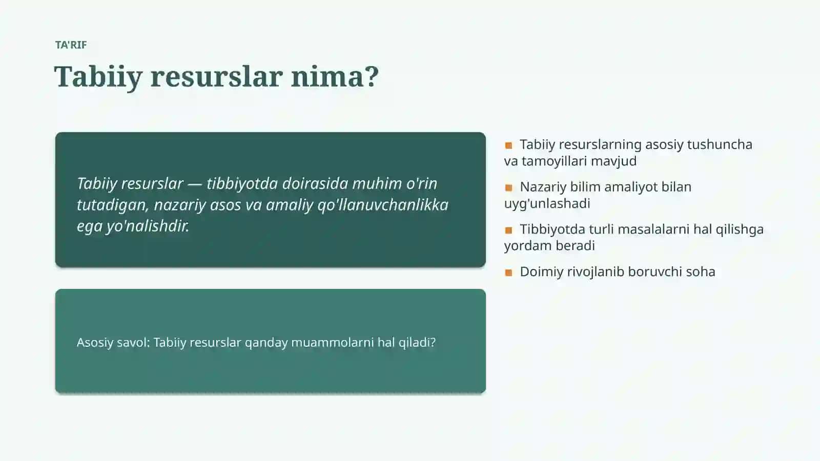 Tibbiyotda Tabiiy Resurslar 4