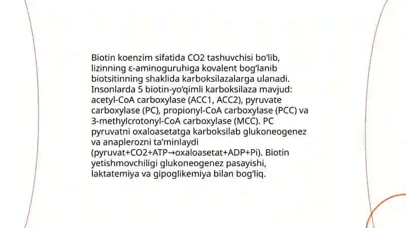 Biotin va uning uglevod almashinuviga taʼsiri 4
