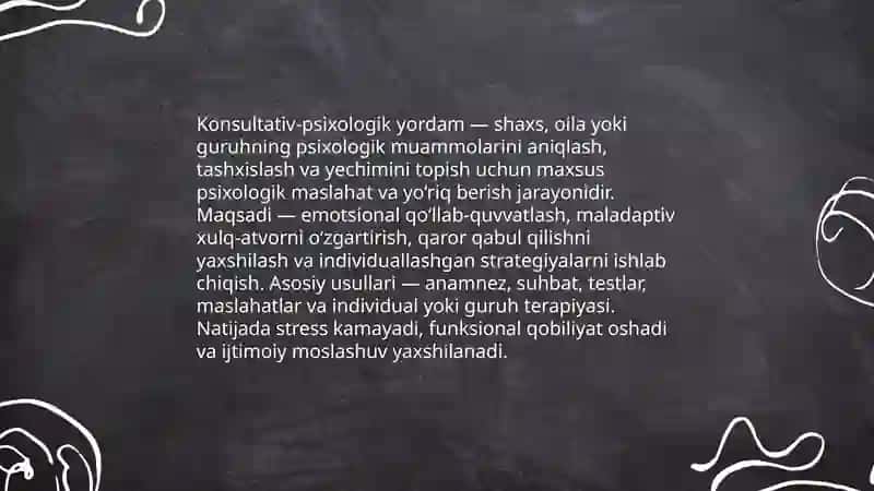 Psixologik xizmat faoliyatining yo'nalishlari 4