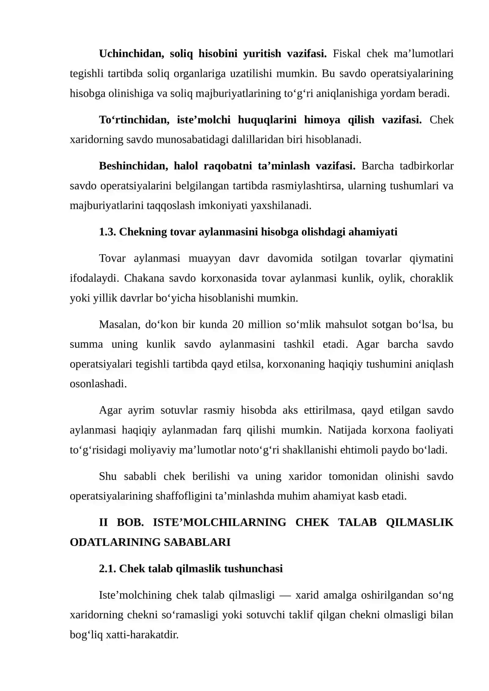 ISTE’MOLCHILARNING CHEK TALAB QILMASLIK ODATLARI VA UNING TOVAR AYLANMASIGA TA’SIRINI O‘RGANISH 4
