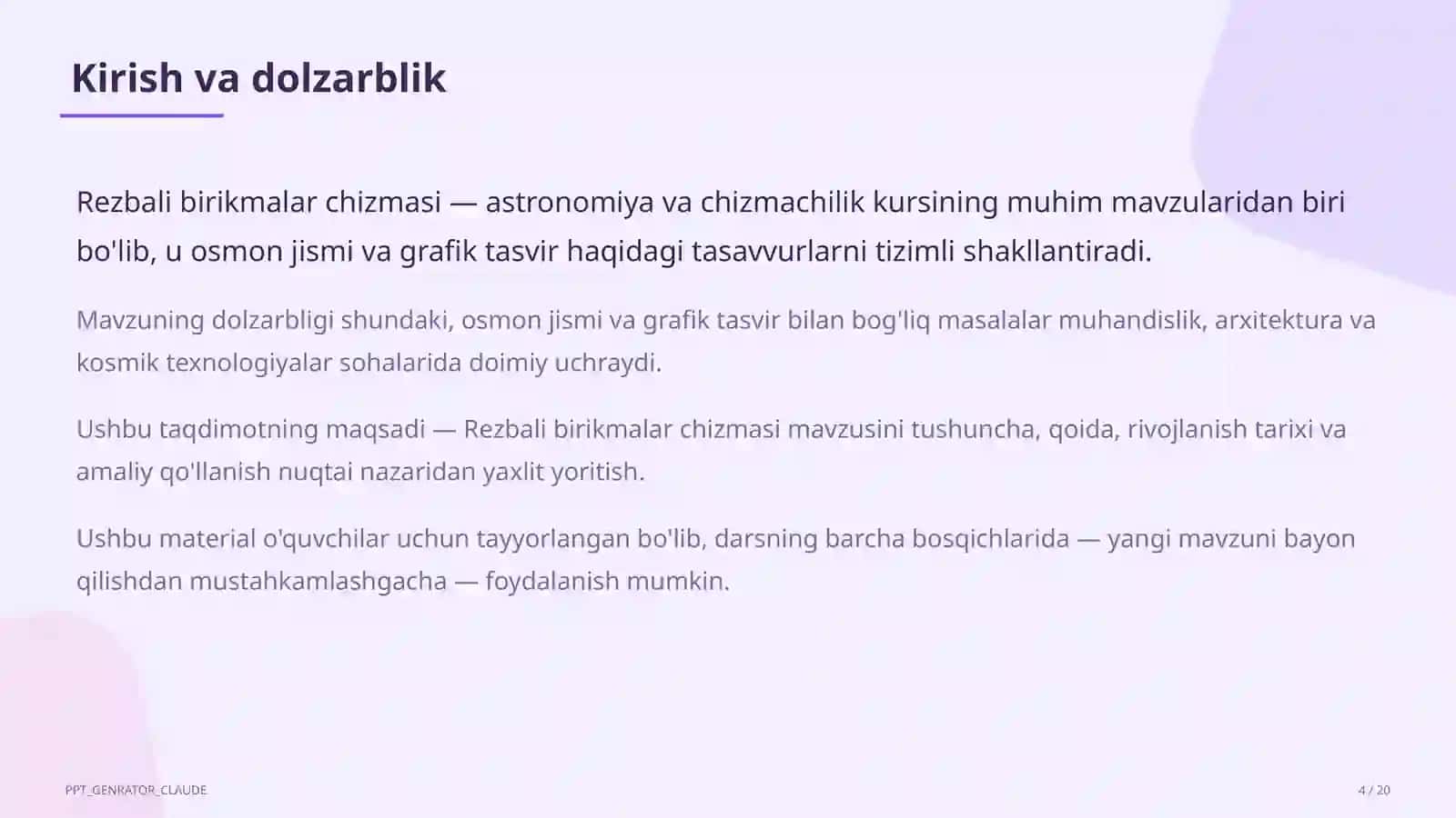 Rezbali birikmalar chizmasi (9-sinf) 4