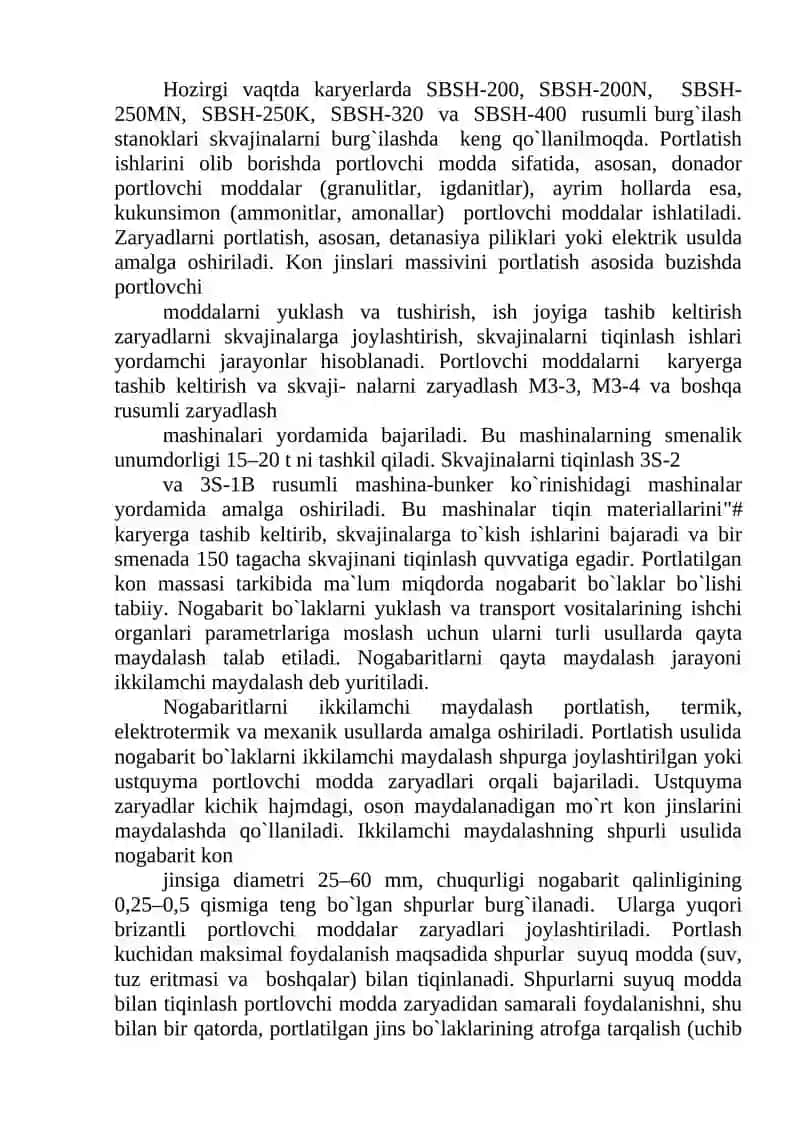 Konlarni ochiq usulda qazish tizimlari va ularni qoʻllanish sharoitlari 4