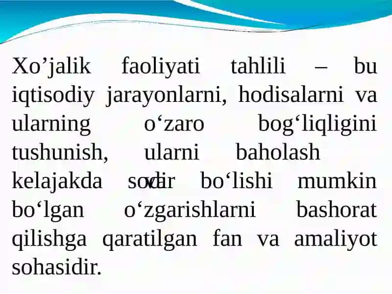 Xo’jalik faoliyati tahlili 4