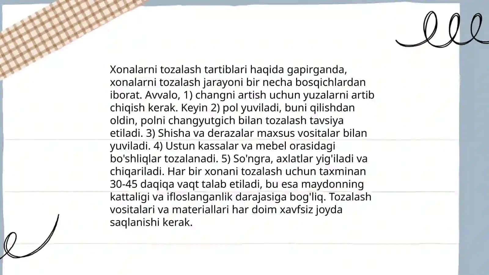 Sanitariya va gigiyena talablari 4