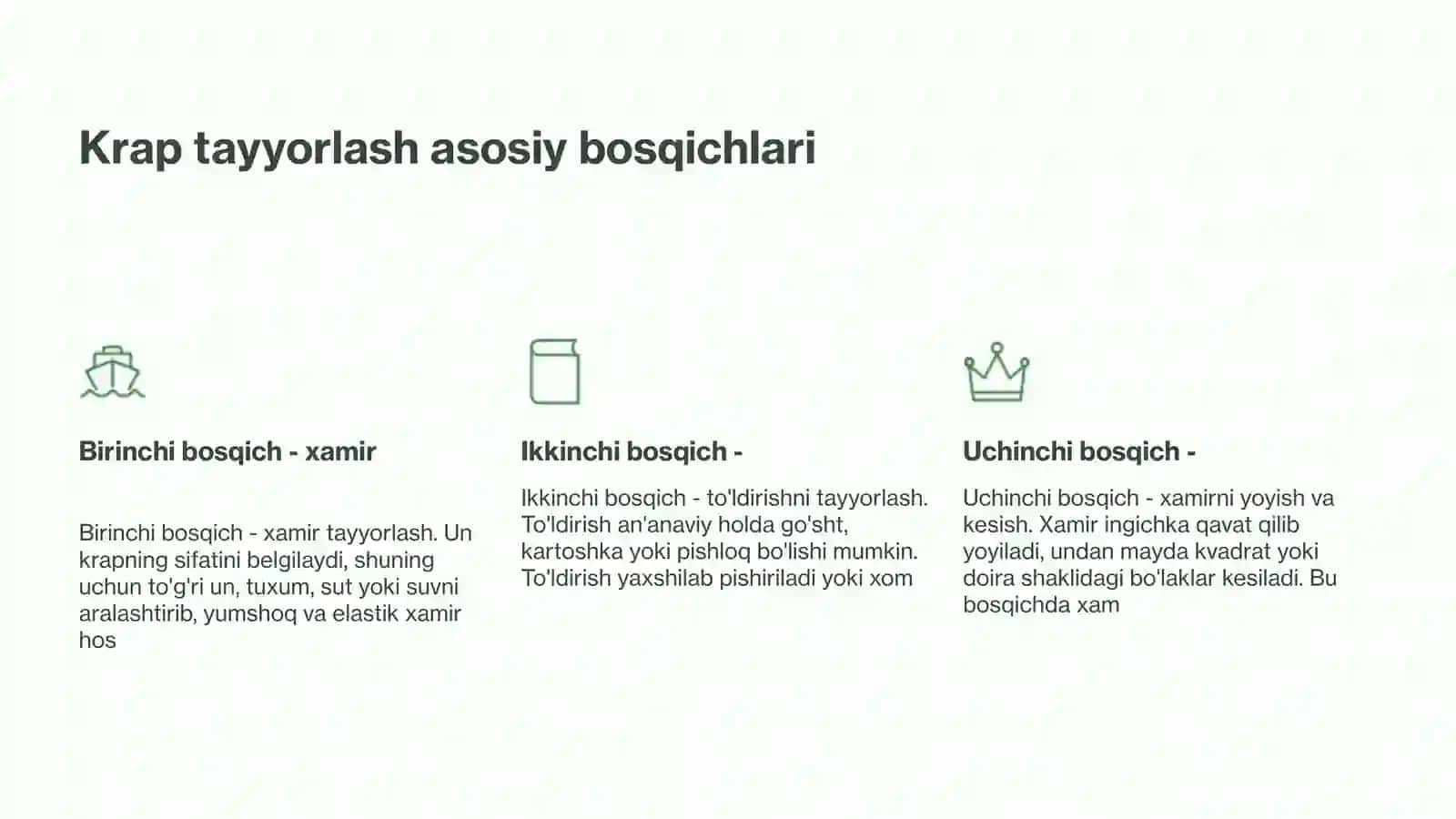 Kraplar va ulardan tayyorlanadigan tansiq taomlar 4