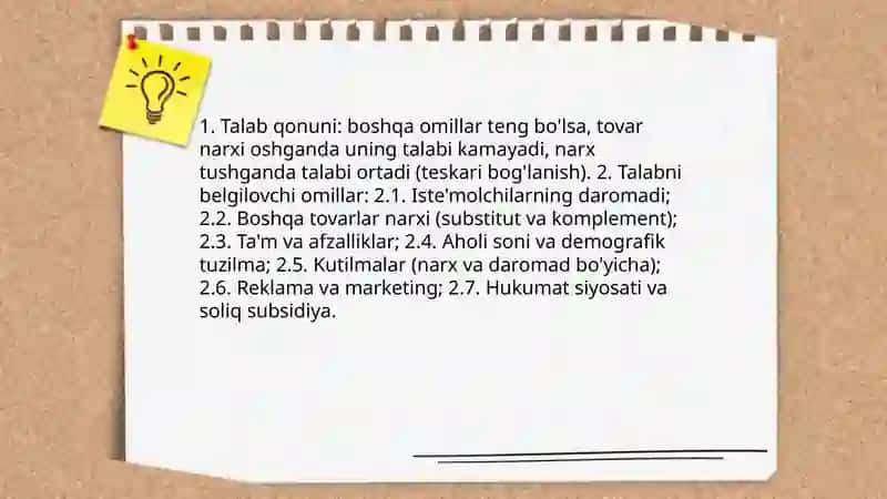 Talab va taklif nazariyasi 4