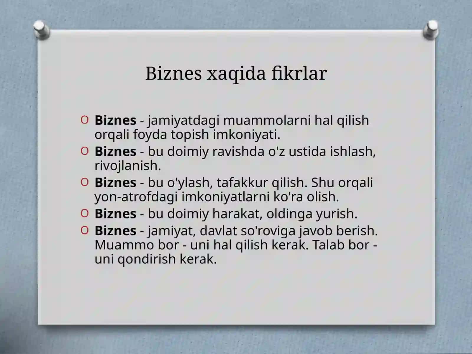 Biznes asoslari fanining mohiyati va iqtisodiyotdagi ahamiyati 4