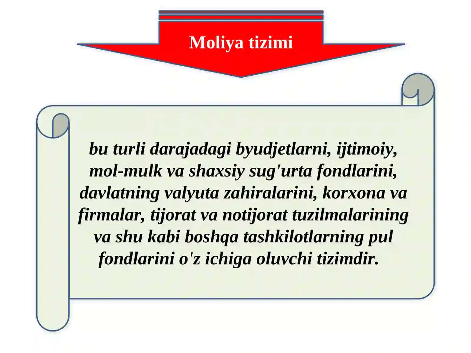 Moliyaning mohiyati va vazifalari. Moliya tizimi 4