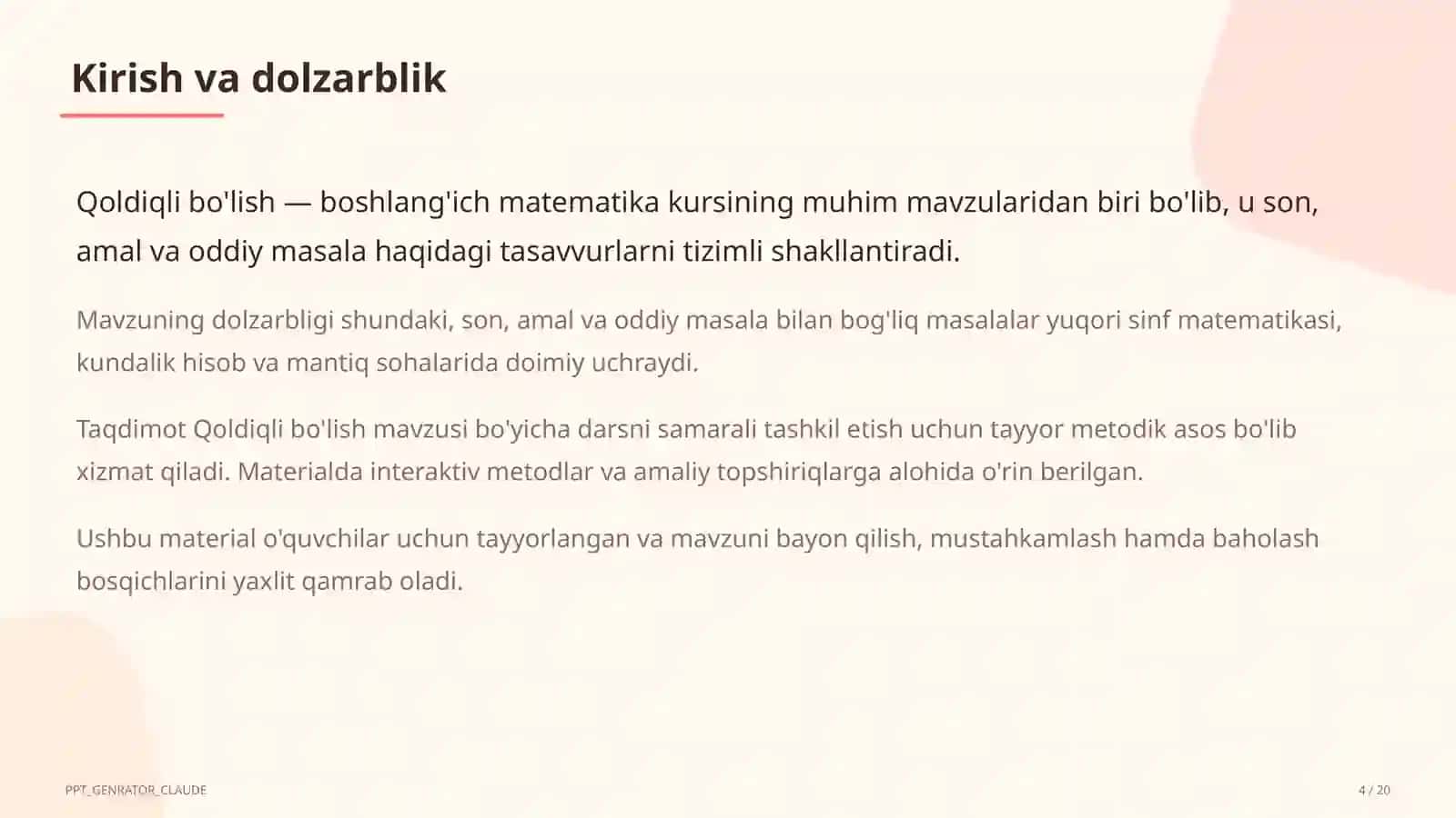 Qoldiqli bo'lish (3-sinf) 4
