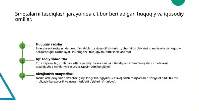 Xarajatlar smetasi va shtatlar jadvalini tuzish, tasdiqlash va ro‘yхatdan o‘tkazish 4