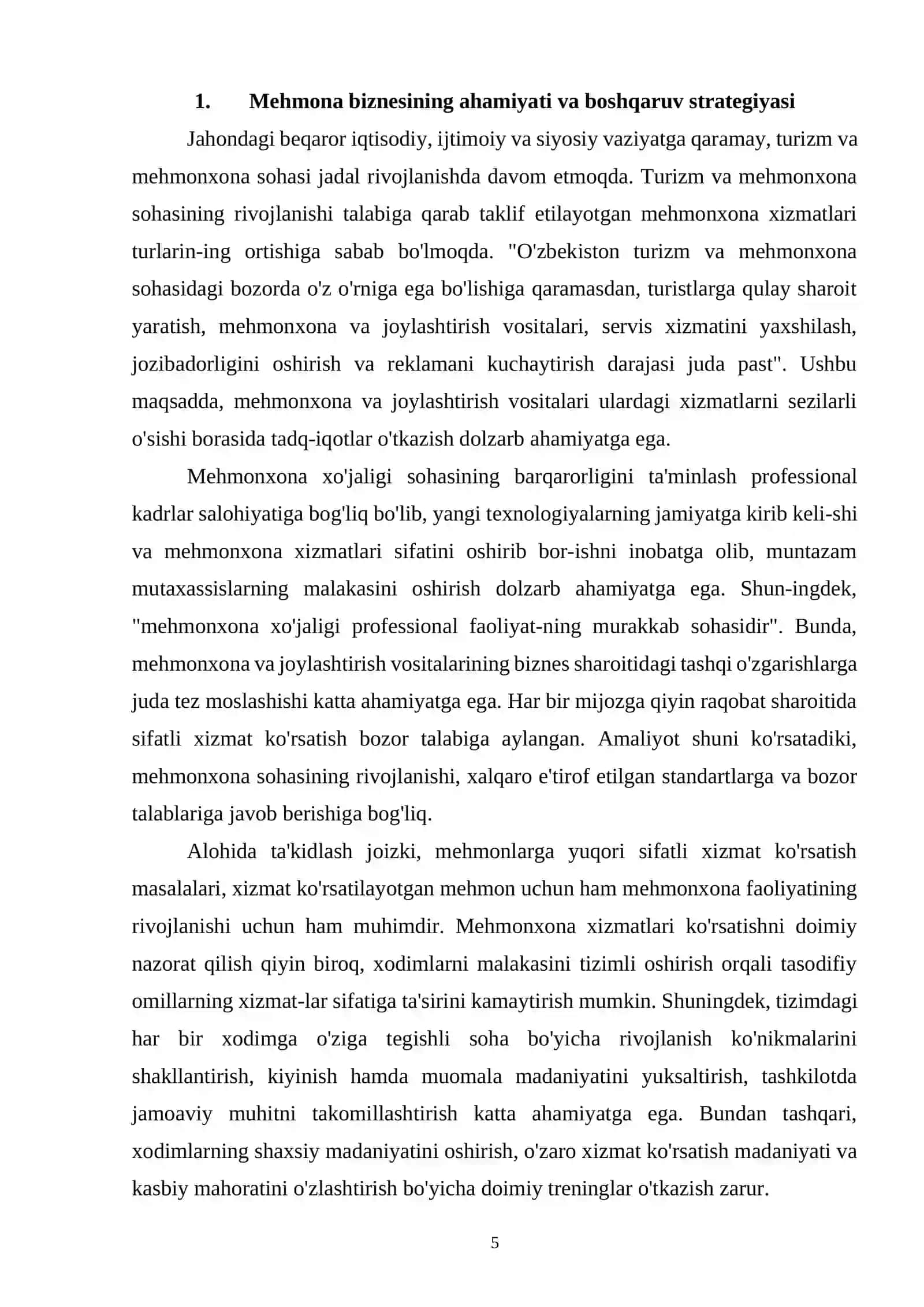 Mehmonxona biznesi strategiyasini shakllantirish va amalga oshirishda top menejment qanday rol o'ynashini o'rganish 4