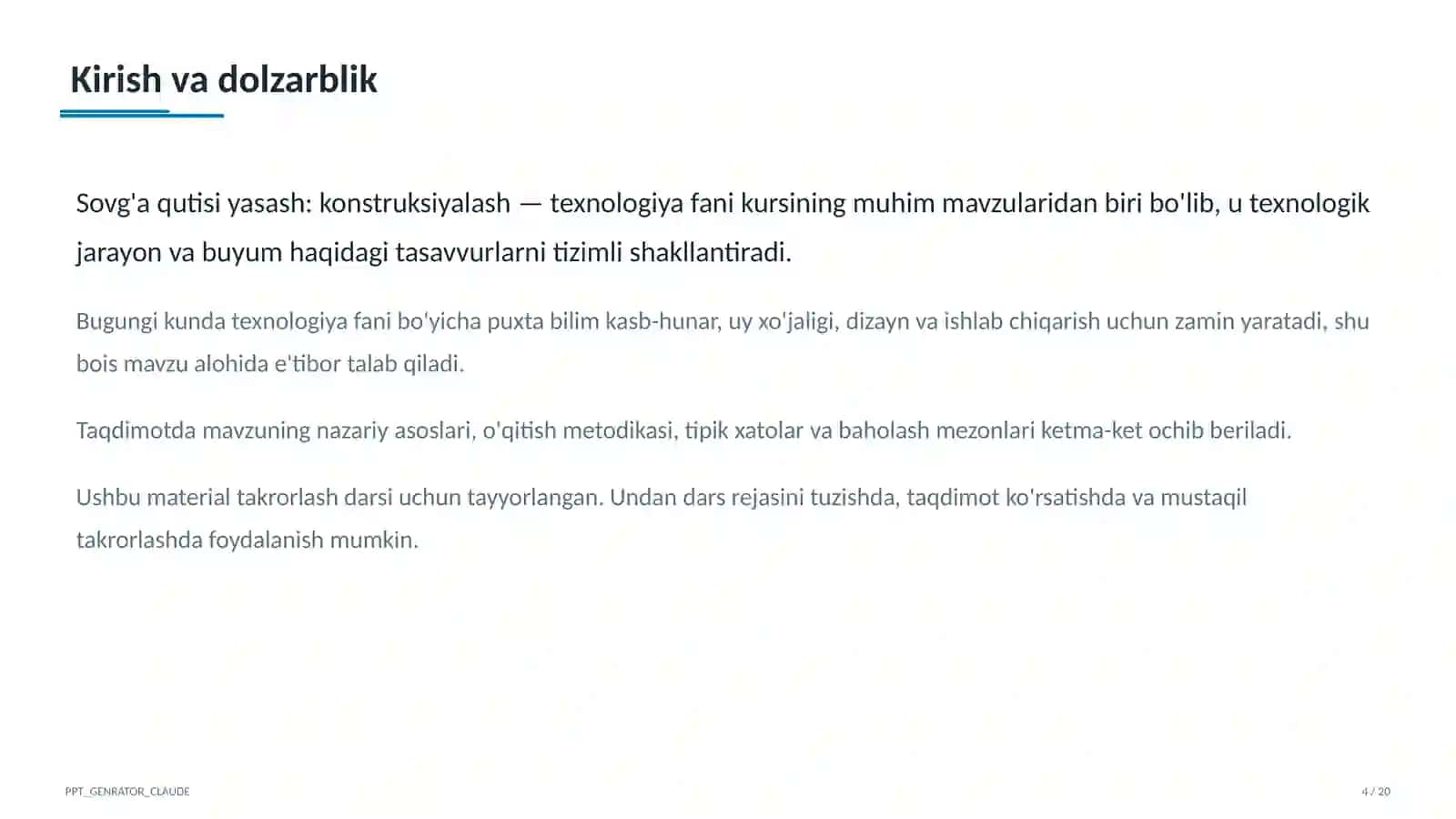 Sovg'a qutisi yasash: konstruksiyalash (3-sinf) 4