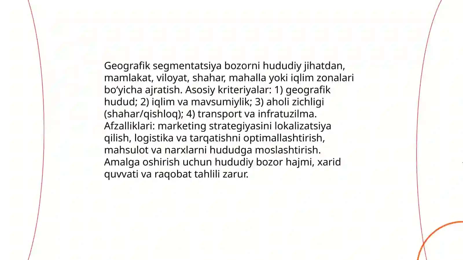 Bozor segmentatsiyasi turlari 4