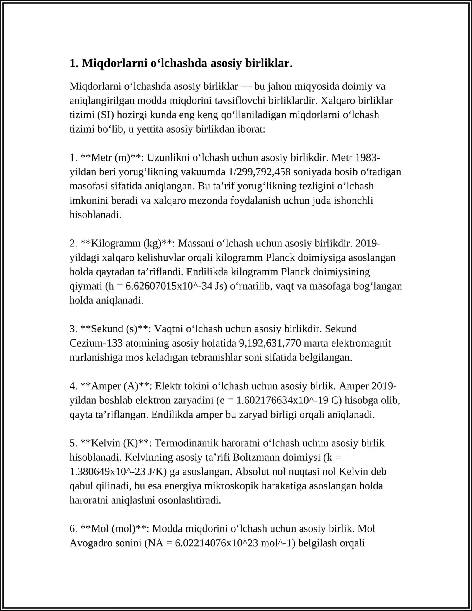 MIQDORLARNI O'LCHASH O'LCHOV BIRLIKLARINING TURLARI ORASIDAGI BOG'LIQLIKLAR VA ULAR USTIDA ISMLI SONLAR USTIDA AMALLAR BAJARISHGA O'RGATISH METODIKASI 4