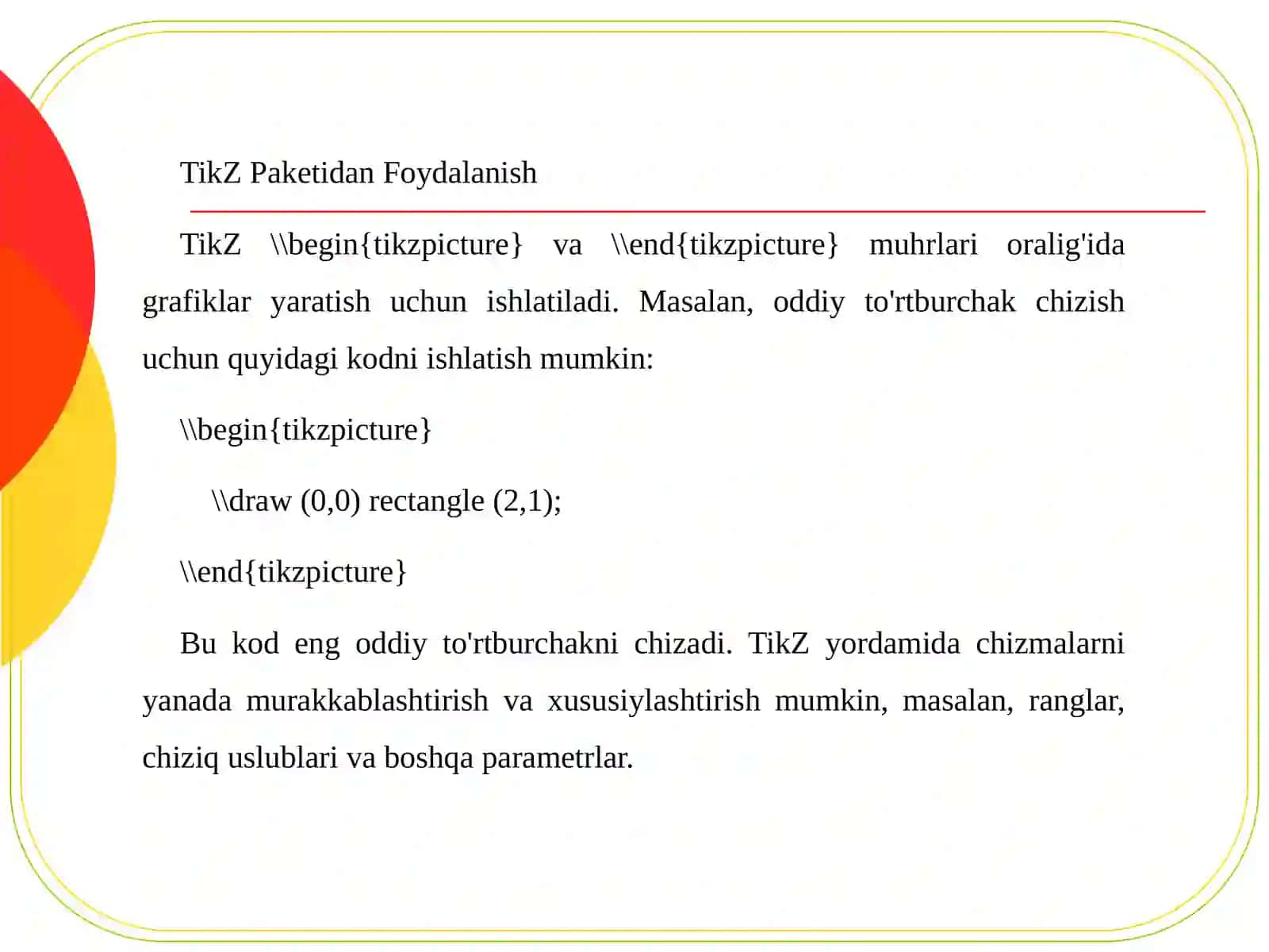 LaTeXdasturi ning grafik imkoniyatlari 4