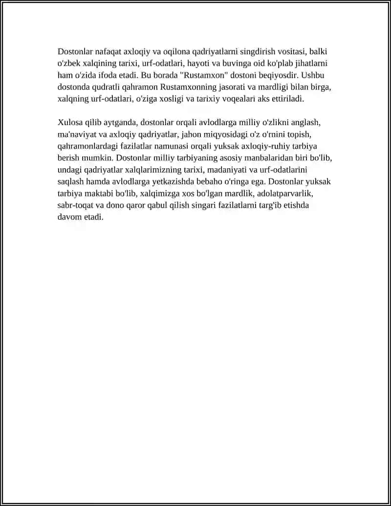 O'ZBEK XALQ O'G'ZAKI IJODI DOSTON ERTAK MAQOLLARIDA MILLIY TARBIYANING ASOSI 4