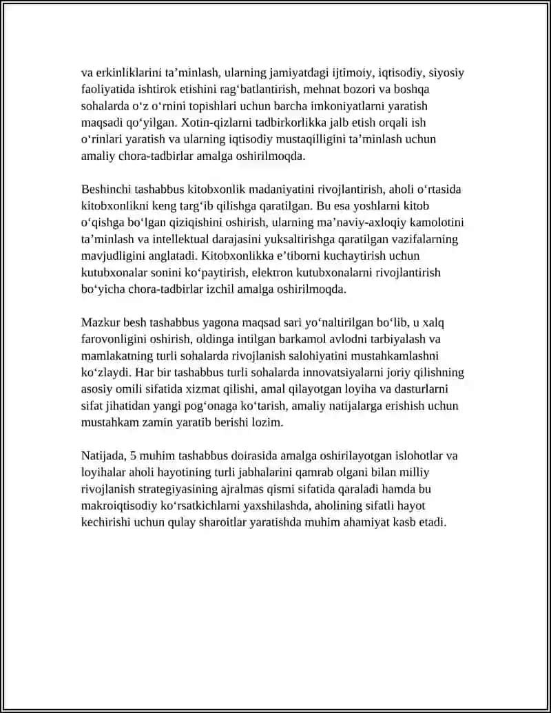 NAMANGAN DAVLAT UNIVERSITETI REFERAT 4