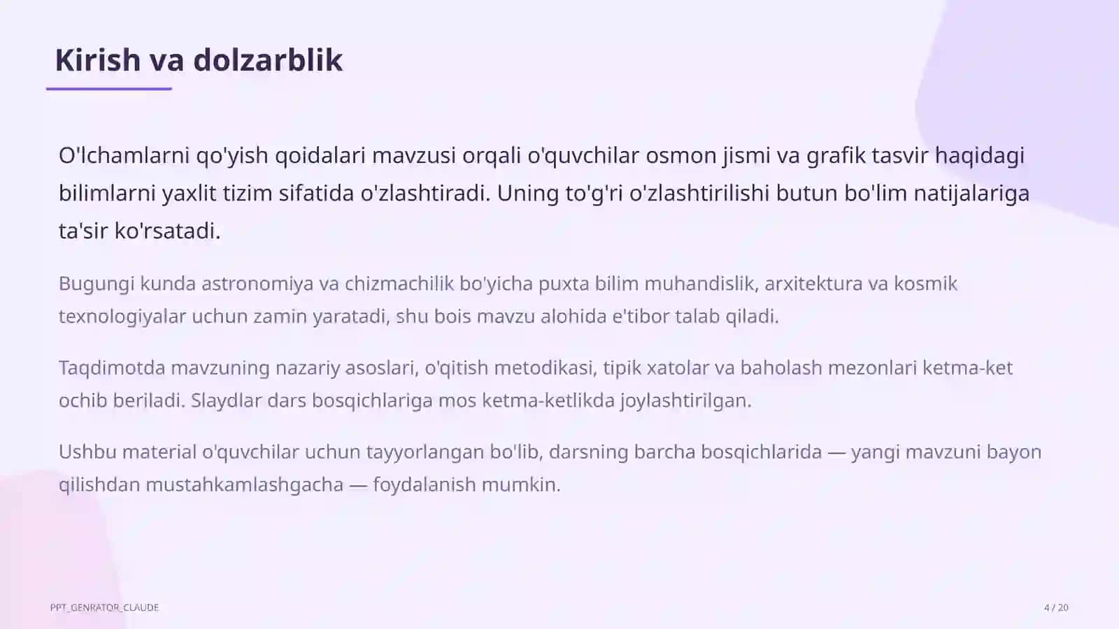 O'lchamlarni qo'yish qoidalari (8-sinf) 4