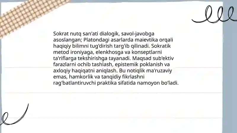 Platon, Suqrot asarlarida notiqlik masalasi talqini 4