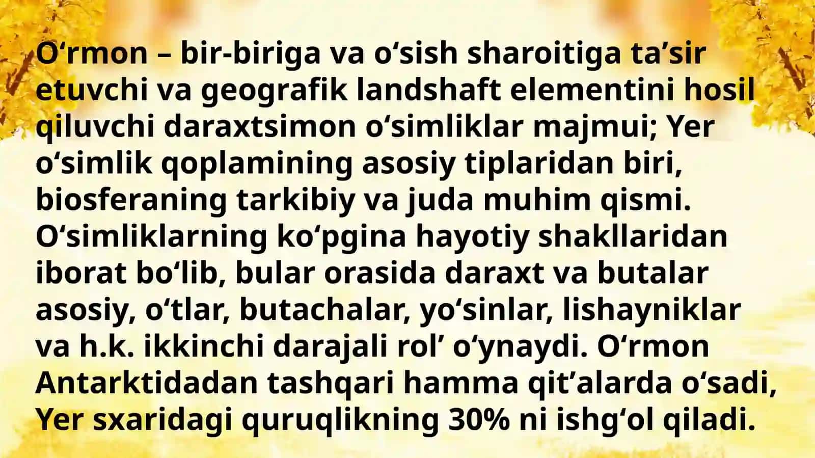 O'rmonning gidrologik ahamiyati 4