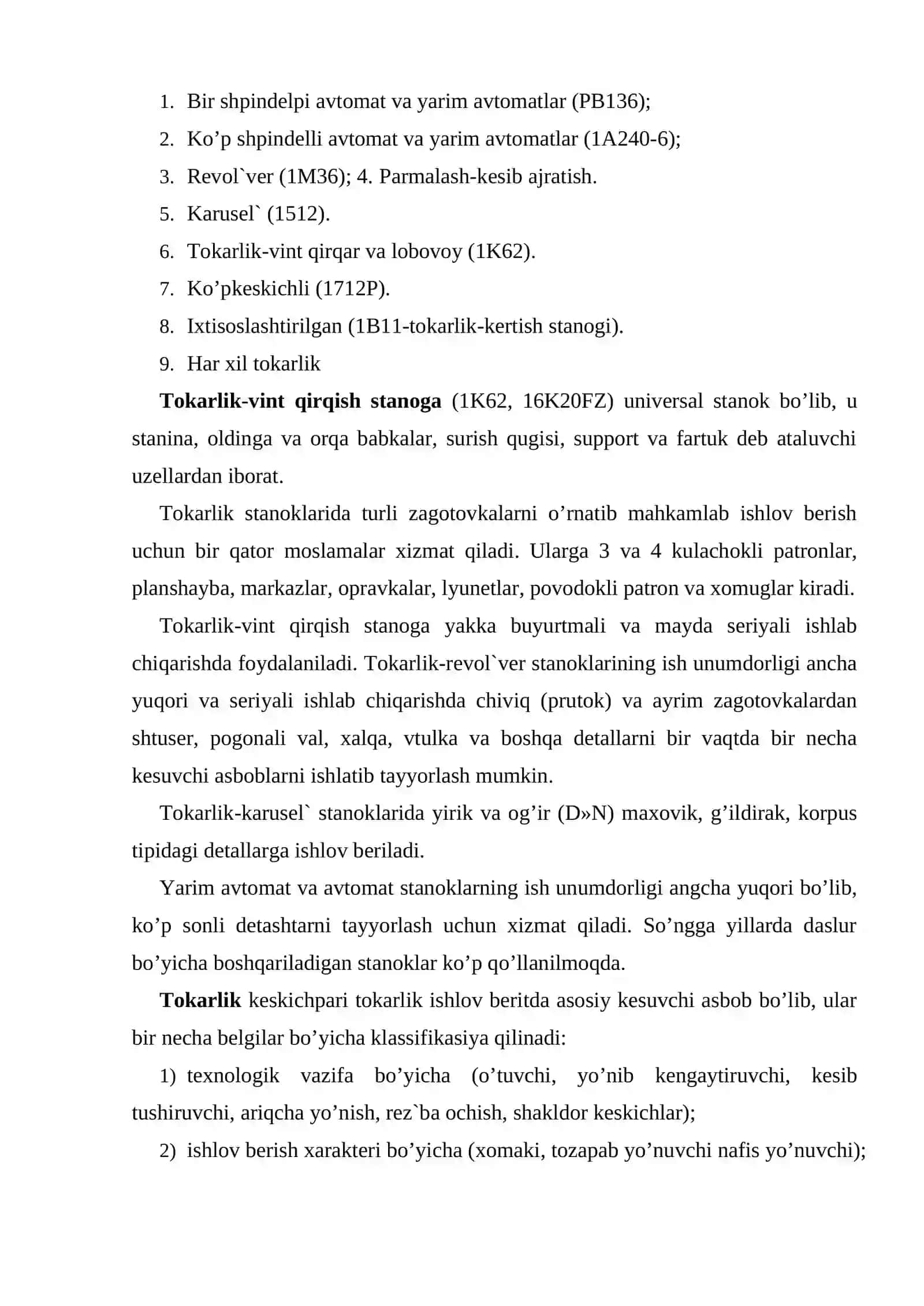 Tоkаrlik stаnоklаridа zаgаtоvkаlаrni yo’nib ishlаsh tеxnаlоgik usuli 4