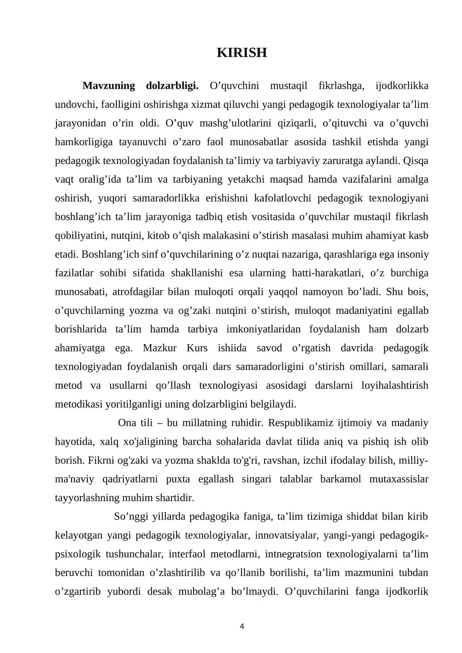 SAVOD O’RGATISH DAVRIDA BO’G’IN  USTIDA ISHLASH KURS ISHI 2026 YIL 4
