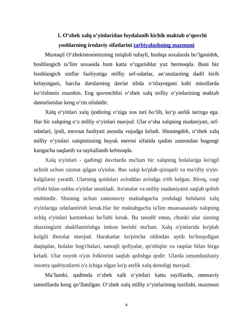 KICHIK MAKTAB YOSHIDAGI BOLALARNI TARBIYALASHDA O'ZBEK XALQ O'YINLARINING AHAMIYATI 4