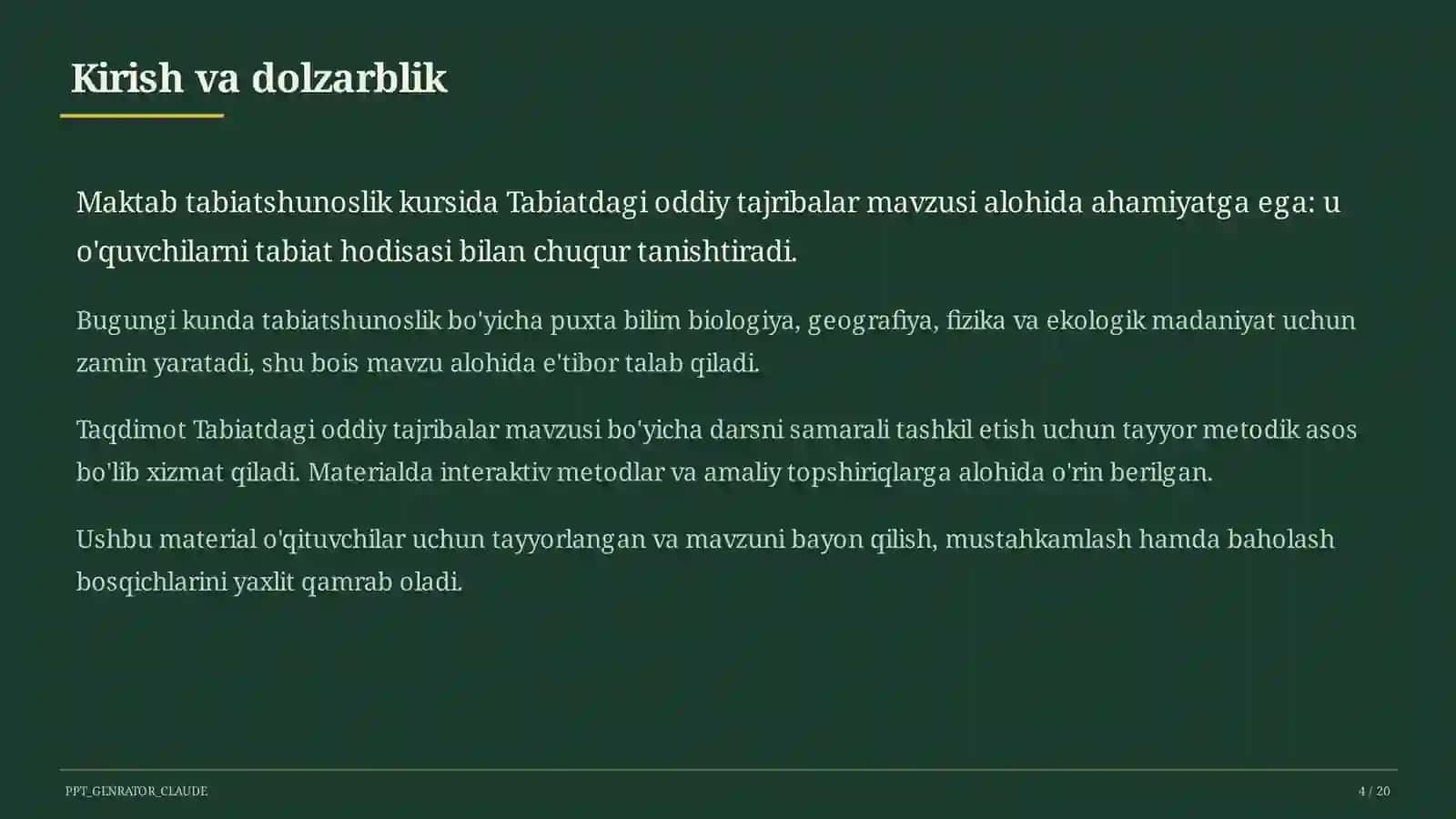 Tabiatdagi oddiy tajribalar (4-sinf) 4
