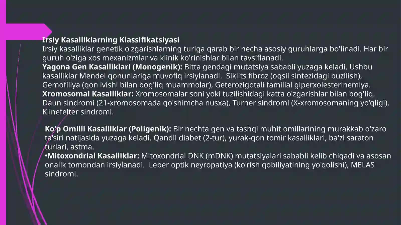 Genetika va genomika asoslari fani 4