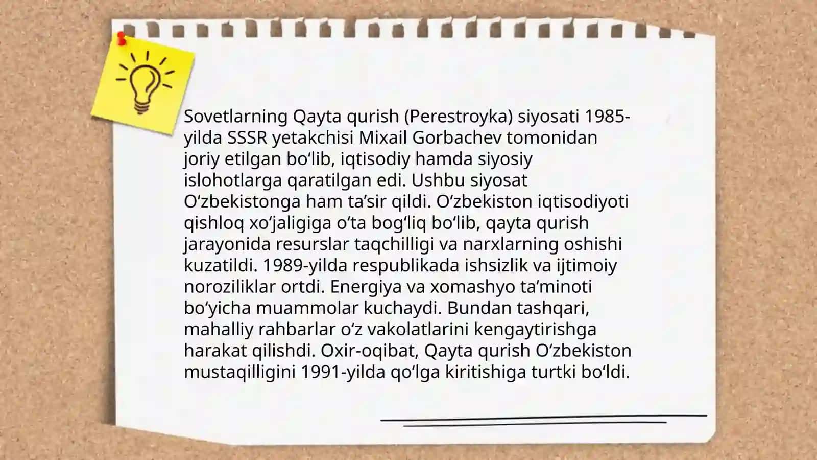 "Qayta qurish" yillarida O'zbekistondagi ijtimoiy-siyosiy vaziyat 4