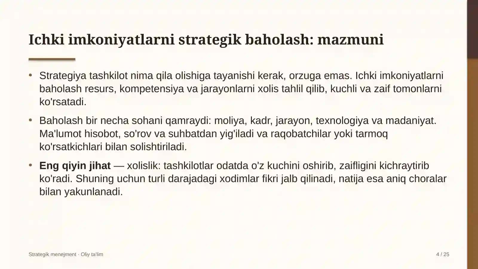 malaka oshirish markazlarida ichki imkoniyatlarni strategik baholash 3560 4