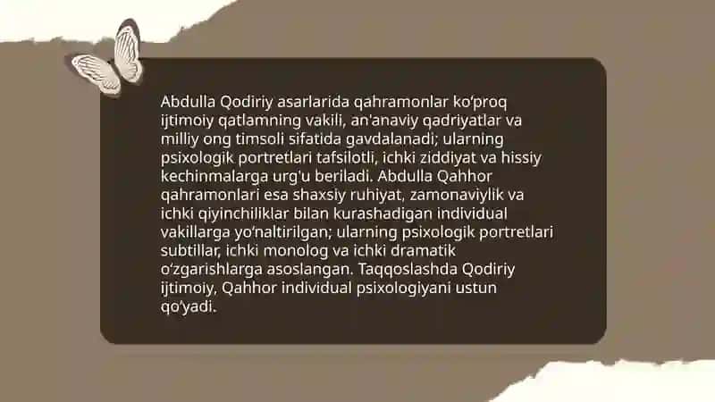 Abdulla Qodiriy va Abdulla Qahhor asarlari tahlili 4