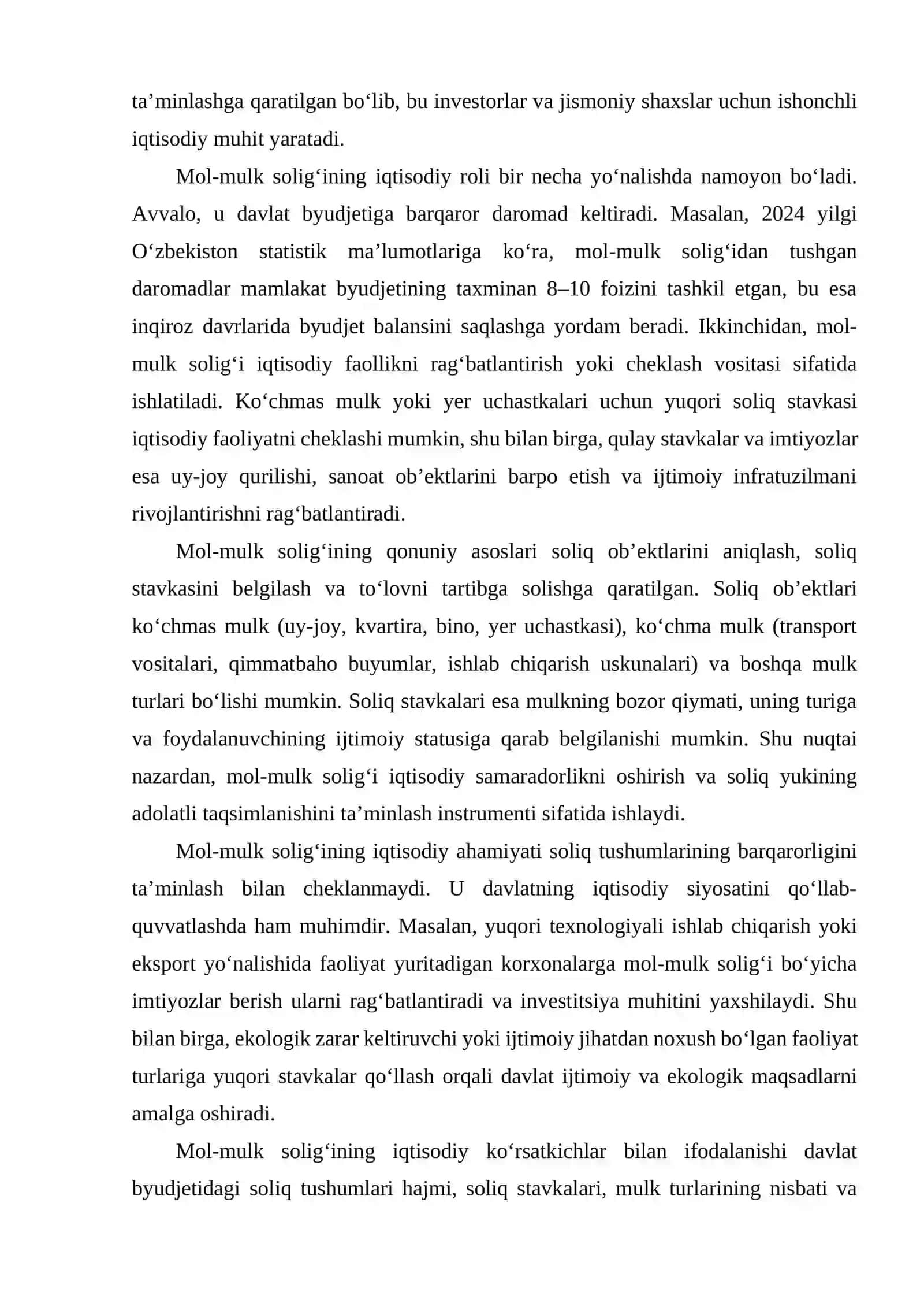 Jismoniy shaxslarning mol-mulkidan olinadigan soliqni hisoblash va budjetga o‘tkazish tartibi 4